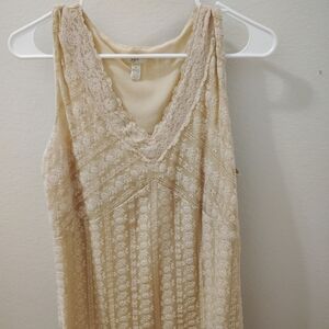 J. Jill Cream Lace Tank Top
